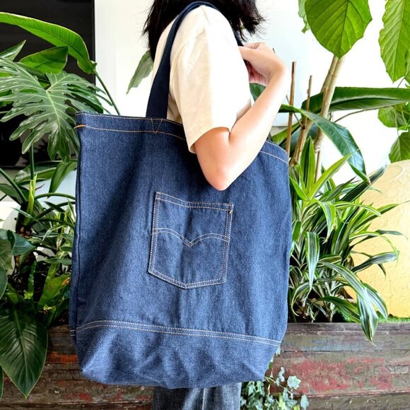 Denim Tote Bag, Amazing Coach Gifts Bag, Denim Handbags for Women, Casual Hobo T - Picture 7 of 7